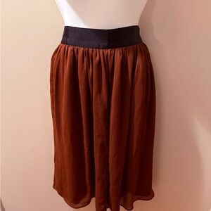 H&M Brown Midi Skirt